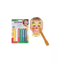 Farby tvárovej v ceruzke 6ks na karte 14x20cm karneval