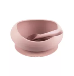 Silikónová miska s vyvýšenými okrajmi a prísavkou, Old Pink