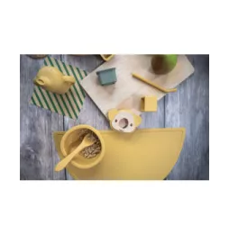 Silikónové drevené hryzátko Koala, Mustard Yellow