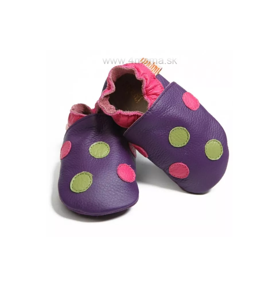 Topánky Liliputi fialové bodkované