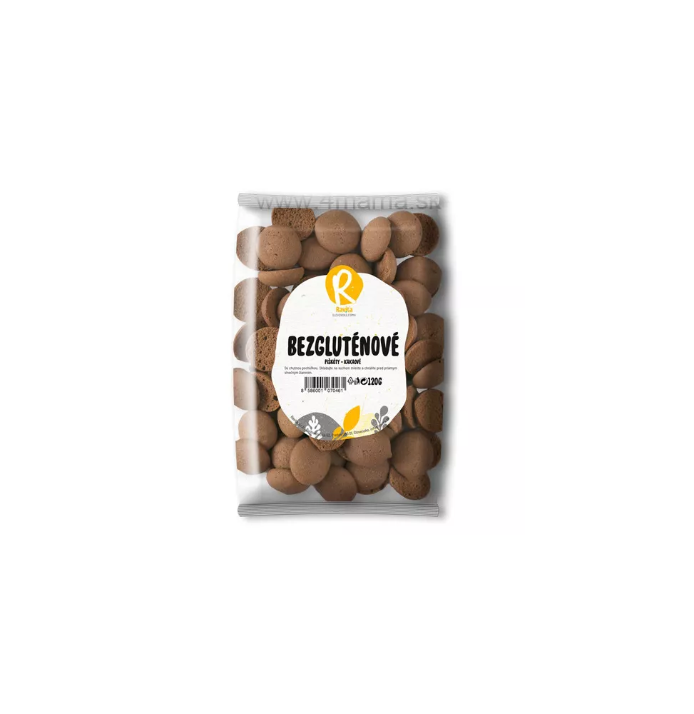 RAVITA Kukuričné piškóty – kakaové (120g)