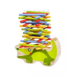 LUCY&LEO Balancer - Drevená hračka Krokodíl
