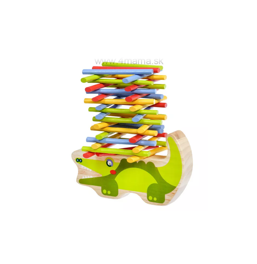 LUCY&LEO Balancer - Drevená hračka Krokodíl