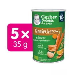 5x GERBER Organic chrumky s mrkvou a pomarančom 35 g​