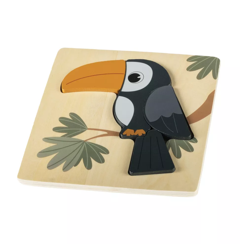 Dřevěné puzzle malé, Toucan