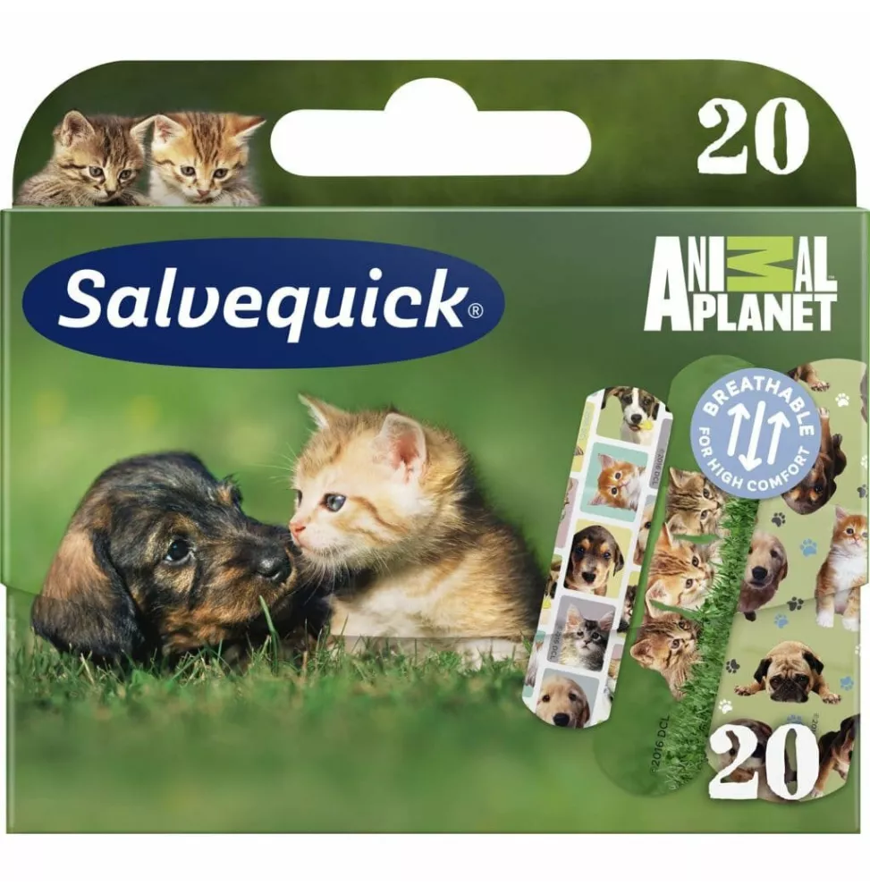 Salvequick Animal Planet Náplasť so zvieratkami pre deti, 20 ks