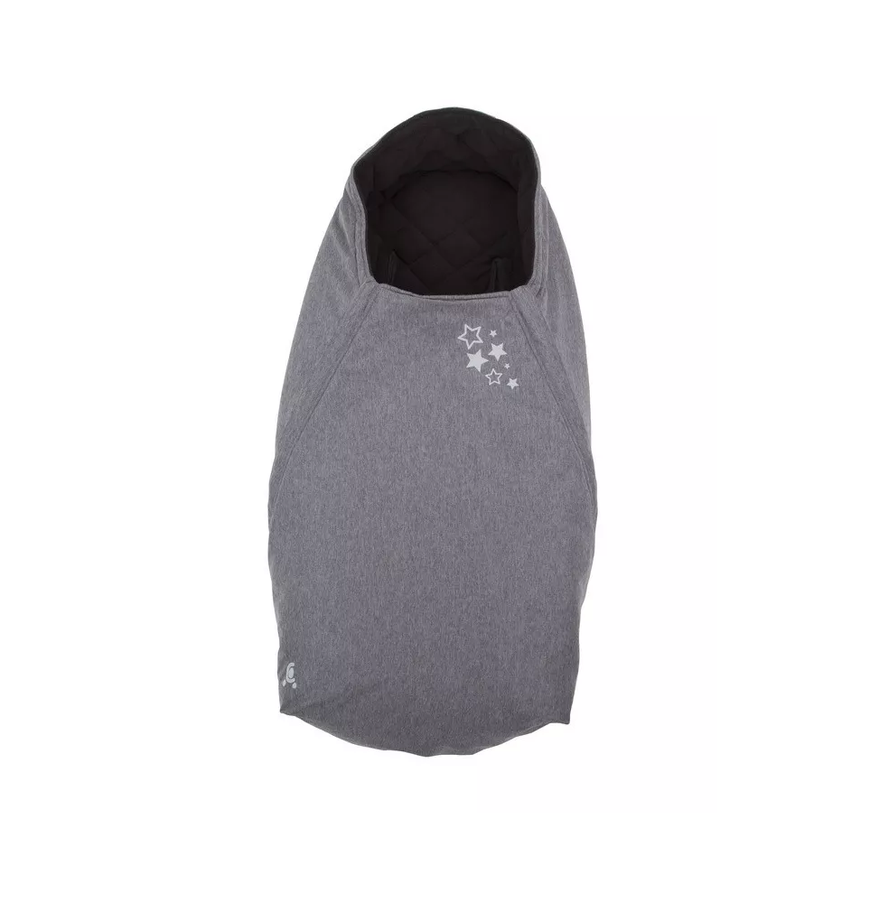 CuddleCo Comfi-Extreme, Detský fusak, 90x50cm, šedá melanž/čierna, hviezdy
