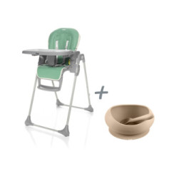 Detská stolička Pocket + darček silikonová miska se zvýšenými okraji a prísavkou v hodnotě 12,40€, Misty Green